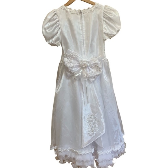 Angels Flower Girl Communion Dress Pearls Rhinestones Sequined Gown Girls Sz 7 - Picture 8 of 16